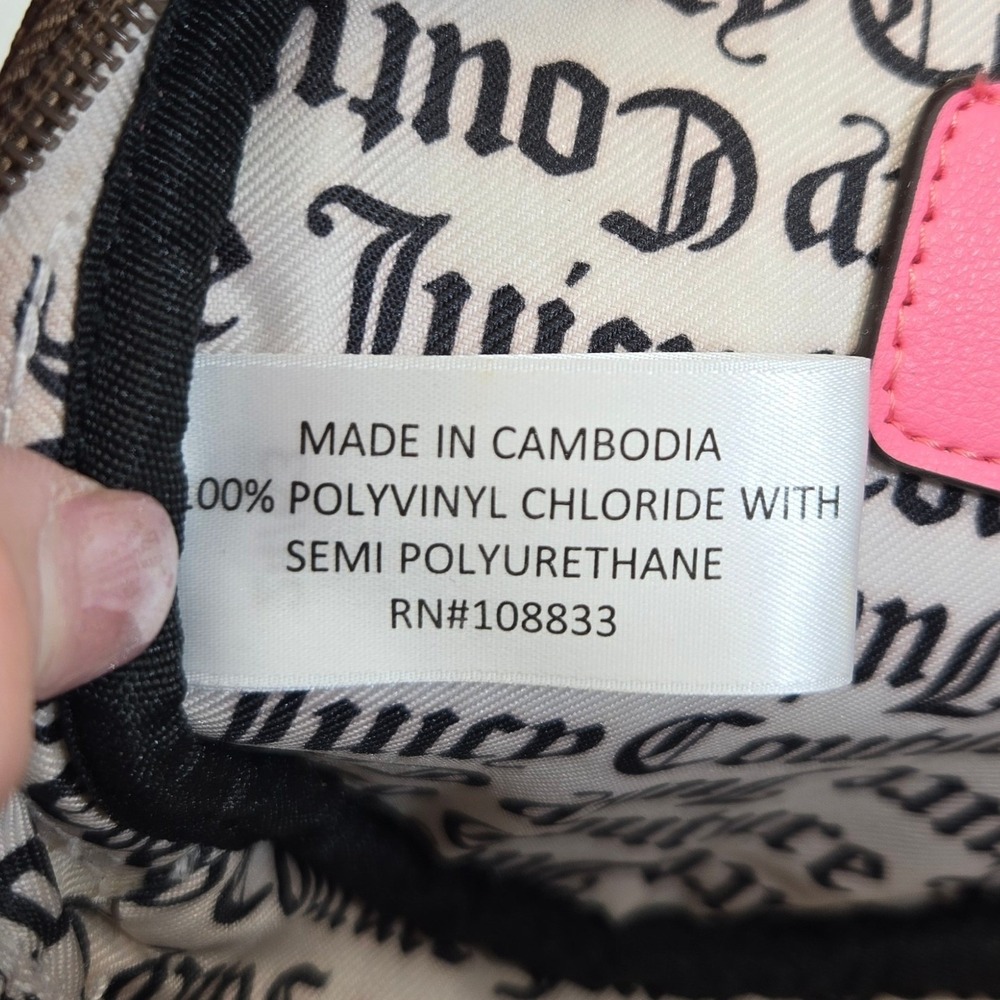Juicy Couture Love Never Dies Heart Crossbody Bag Juicy Pink Cafe Brown Logo Y2K - Picture 8 of 12